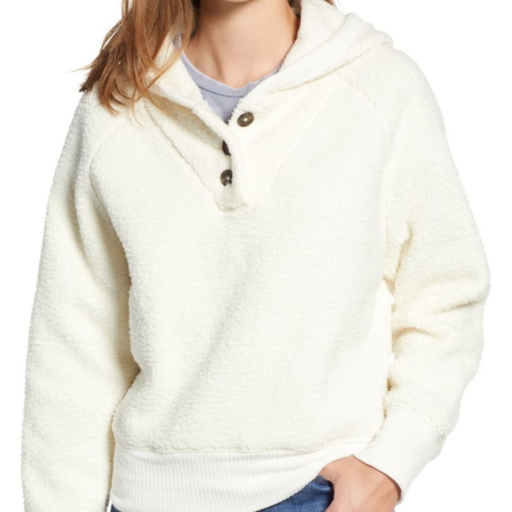 Lucky Brand Fuzzy Hooded Pullover
